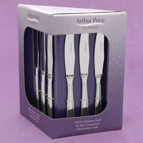 Arthur Price Classic Bead Cutlery Set - Box of 6 Steak Knives