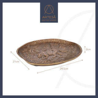 Artesà Embossed Oval Serving Platter with Leopard Design