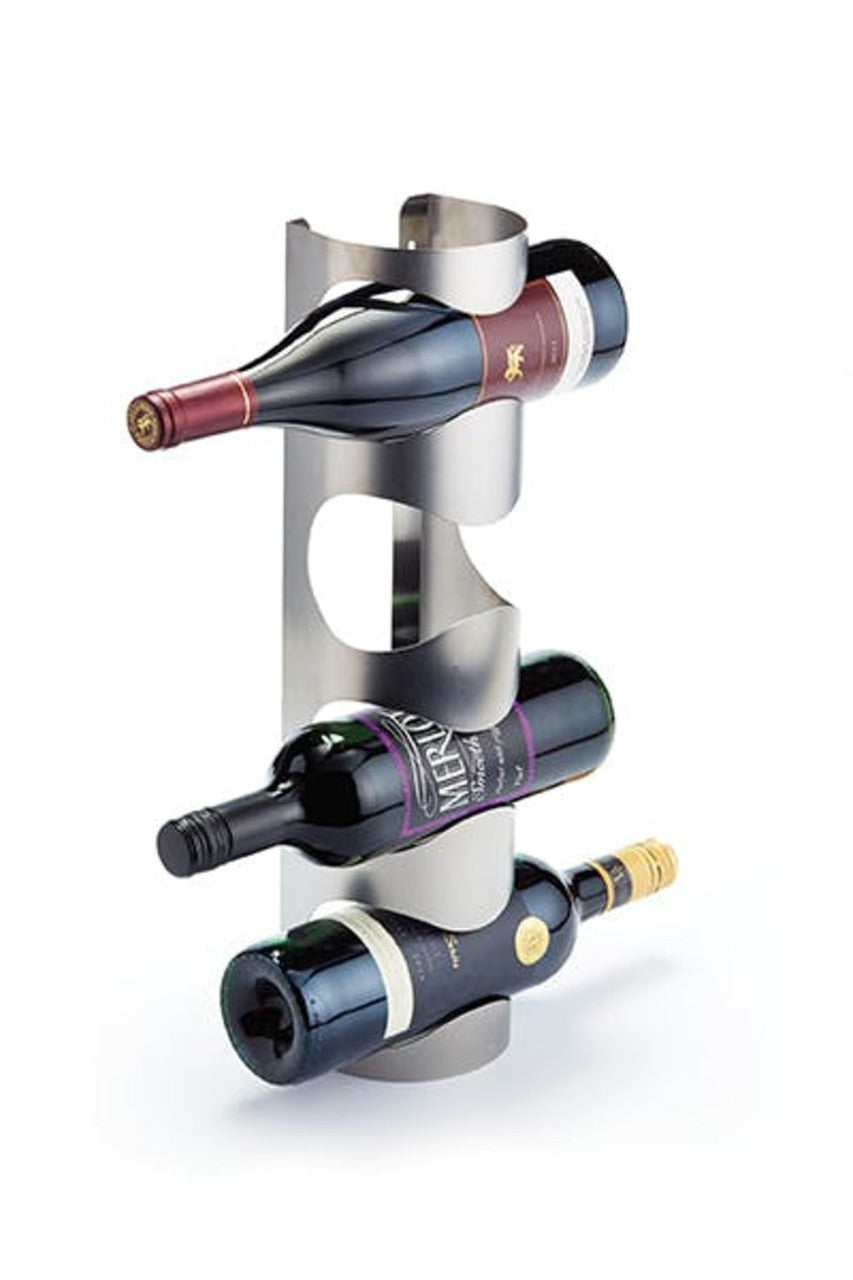 BarCraft Wall Mounted Stainless Steel 4 Bottle Wine Rack