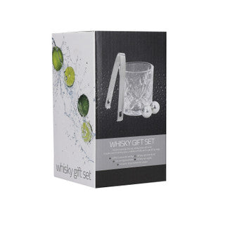 BarCraft Whiskey Glass and Stone Set in Gift Box