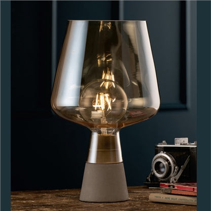 Galway Crystal Large Glass Table Lamp - Amber