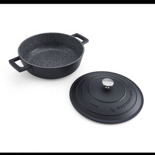 MasterClass Black Shallow Cast Aluminium Casserole Dish, 2.5L