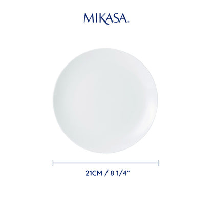 Mikasa Chalk 4 Piece Porcelain Side Plate Set 21cm White