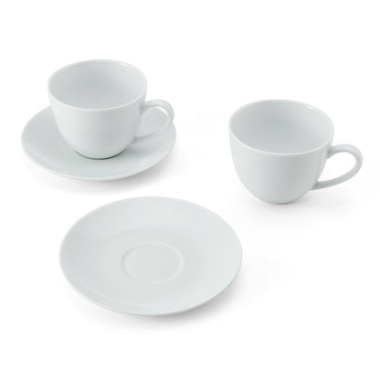 Mikasa Chalk Set of 2 Porcelain Cappuccino Cups and Saucers 310ml White