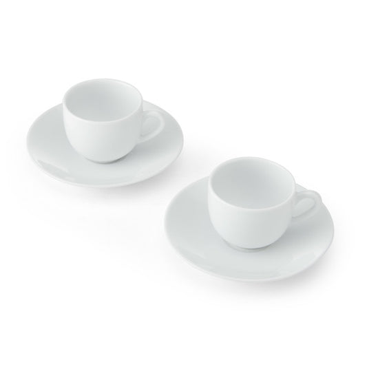 Mikasa Chalk Set of 2 Porcelain Espresso Cups and Saucers 90ml White