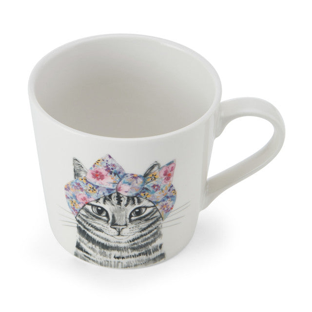 Mikasa Tipperleyhill Cat Print Porcelain Mug 380ml