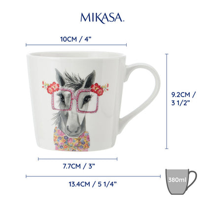 Mikasa Tipperleyhill Horse Print Porcelain Mug 380ml