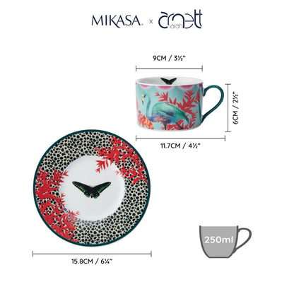 Mikasa x Sarah Arnett Porcelain Cup and Saucer Set 250ml