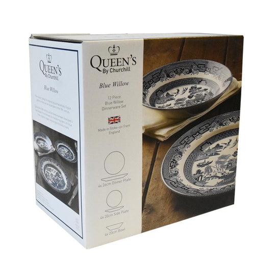 Queen's by Churchill Blue Willow 12pc Dinner set