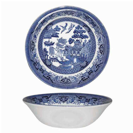 Queen's by Churchill Blue Willow 22cm Scollop Bowl