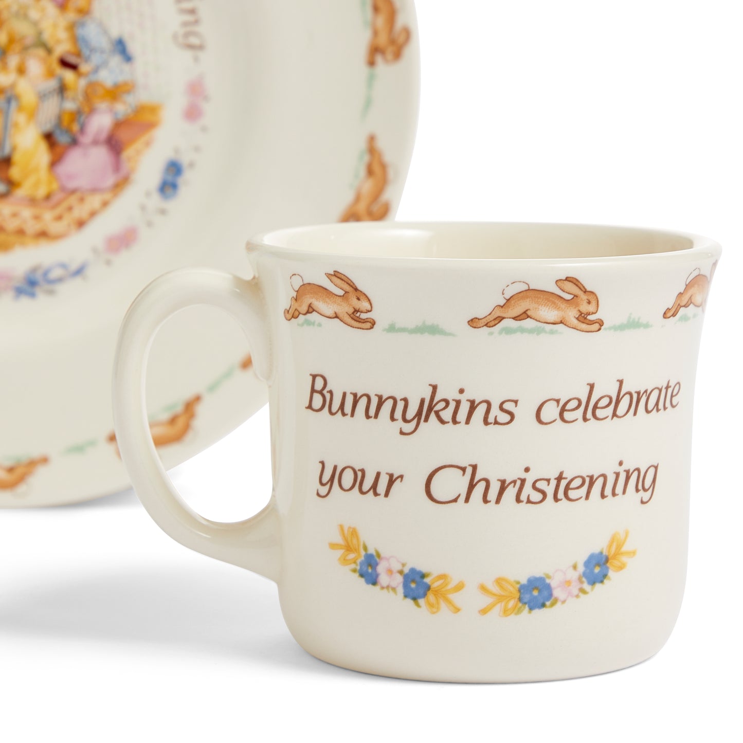 Royal Doulton Bunnykins Christening Plate & Mug, 2-Piece Set