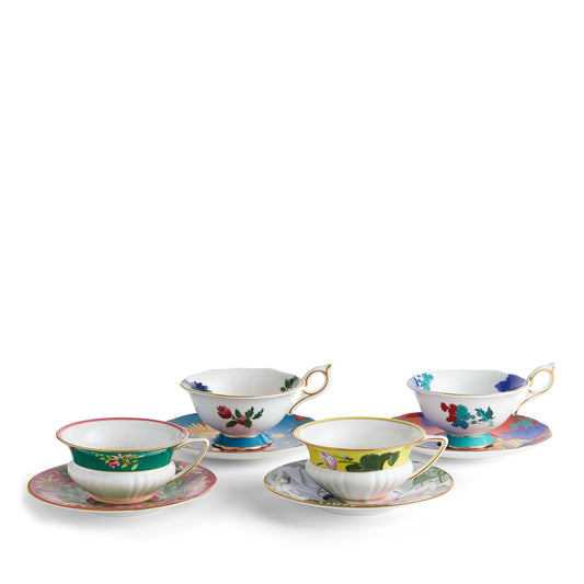 Wedgwood Wonderlust Teacups & Saucers Set of 4