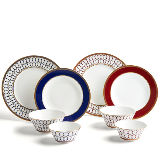 Wedgwood Renaissance Dinnerware Set Gold/Red, 8 Pieces