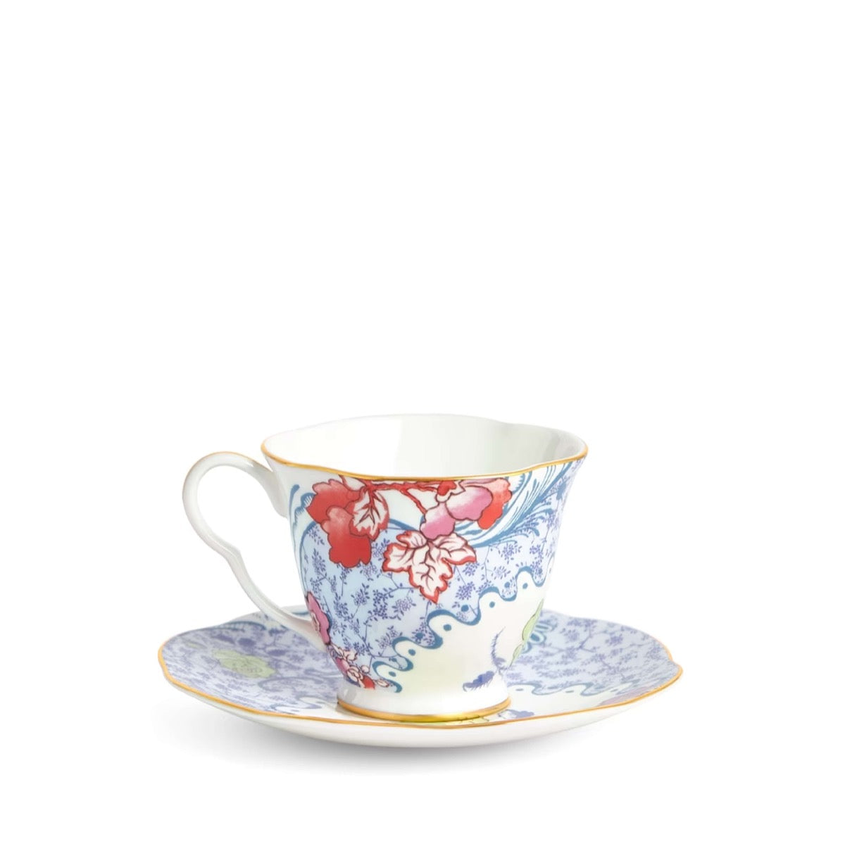 Wedgwood butterfly bloom blue and pink teacup and saucer sale