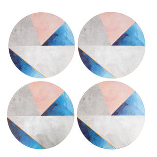 Creative Tops Geometric Palette Pack Of 4 Round Premium Placemats