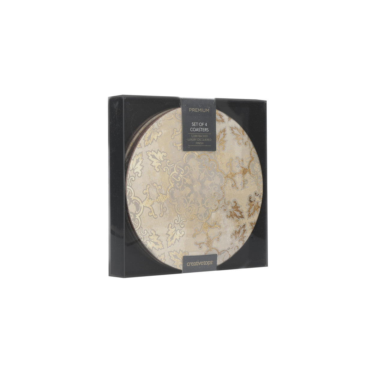 Creative Tops Gold Impressions Pack Of 4 Premium Round Coasters