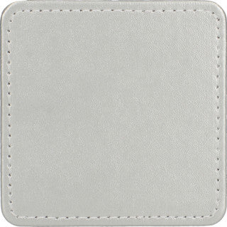 Creative Tops Naturals Premium Pack Of 4 Stitched Edge Faux Leather Coasters Metalic Silver