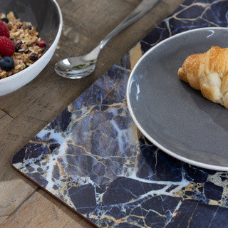 Creative Tops Navy Marble Pack Of 4 Large Premium Placemats