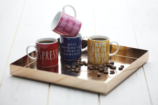 KitchenCraft 80ml Porcelain "All You Need" Espresso Cup - Set of 6