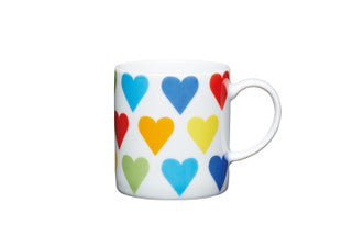 KitchenCraft 80ml Porcelain Hearts Espresso Cup - Set of 6