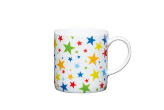 KitchenCraft 80ml Porcelain Multi Stars Espresso Cup - Set of 6