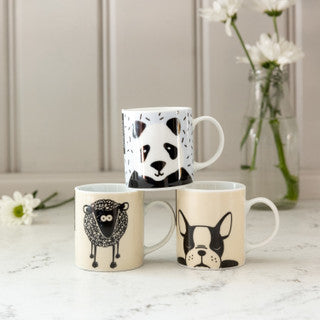 KitchenCraft 80ml Porcelain Panda Espresso Cup - Set of 6