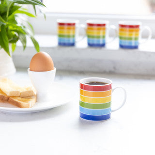 KitchenCraft 80ml Porcelain Rainbow Espresso Cup - Set of 6
