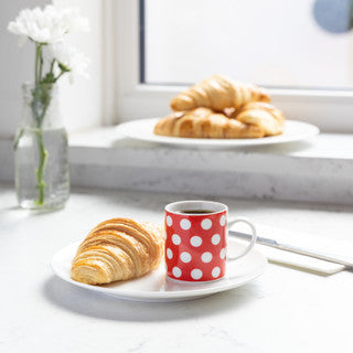 KitchenCraft 80ml Porcelain Red Polka Dot Espresso Cup - Set of 6