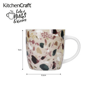 KitchenCraft Barrel Mug Set Terrazzo Floral Design Set of 4