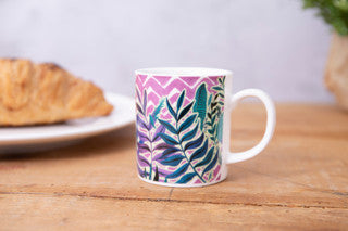 KitchenCraft Espresso Mug Exotic Leaves Design