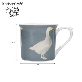 KitchenCraft Fluted Mug Set Geese Design Set of 4