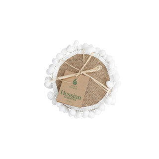 KitchenCraft Natural Elements Hessian Drink Coasters Set, 4 Pack of Woven Jute Mats, 15cm