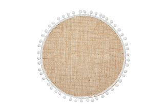 KitchenCraft Natural Elements Hessian Placemats, Set of 4 Woven Jute Round Table Mats, 38cm
