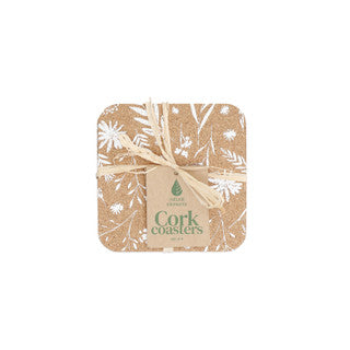KitchenCraft Natural Elements Set of 4 Biodegradable Cork Coasters 12 x 12cm