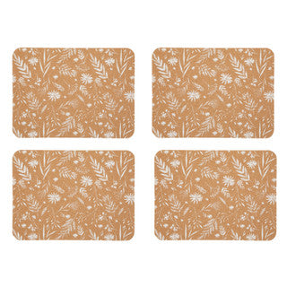 KitchenCraft Natural Elements Set of 4 Biodegradable Cork Placemats, 21.5 x 19cm