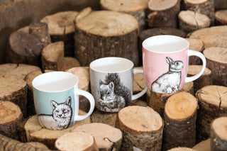 KitchenCraft Set of Four China Fox Mugs
