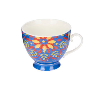 KitchenCraft Set of Four China Moroccan Blue Footed Mugs