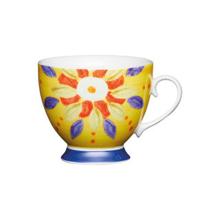 KitchenCraft Set of Four China Moroccan Yellow Footed Mugs