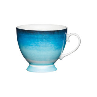 KitchenCraft Set of Four China Ombre Stripe Footed Mugs