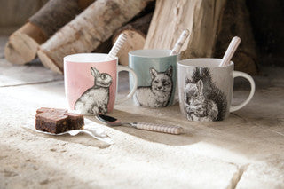 KitchenCraft Set of Four China Rabbit Mugs