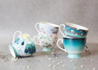 KitchenCraft Set of Four China Spot Stripe Mugs