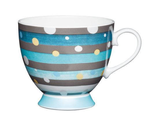 KitchenCraft Set of Four China Spot Stripe Mugs