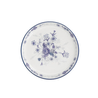 London Pottery Blue Rose Ceramic Cake Plate, 20cm, Almond Ivory / Blue