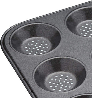 MasterClass Crusty Bake Non-Stick 12 Hole Shallow Baking Pan