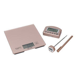 Taylor Pro Kitchen Scales Timer and Thermometer Gift Set Rose Gold