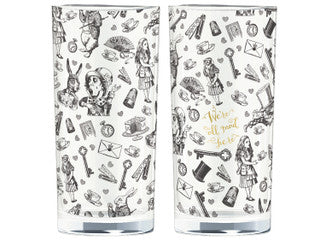 Victoria And Albert Alice In Wonderland Set of 2 High Ball Glasses