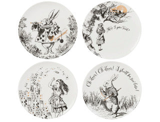 Victoria And Albert Alice In Wonderland Set of 4 Side Plates