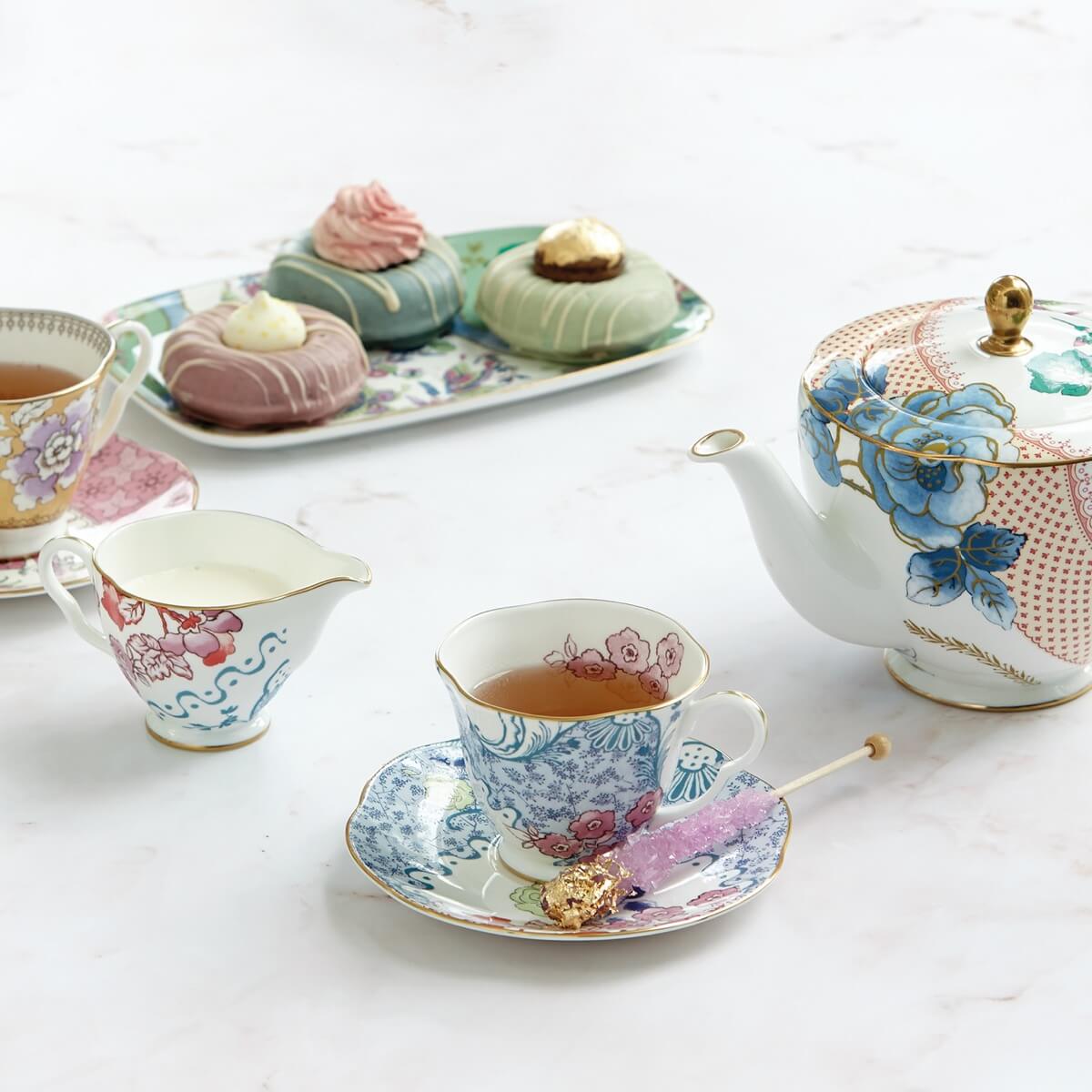 weddign gift idea Wedgwood Butterfly Bloom 3 Piece Set Teapot Sugar Bowl and Cream Jug