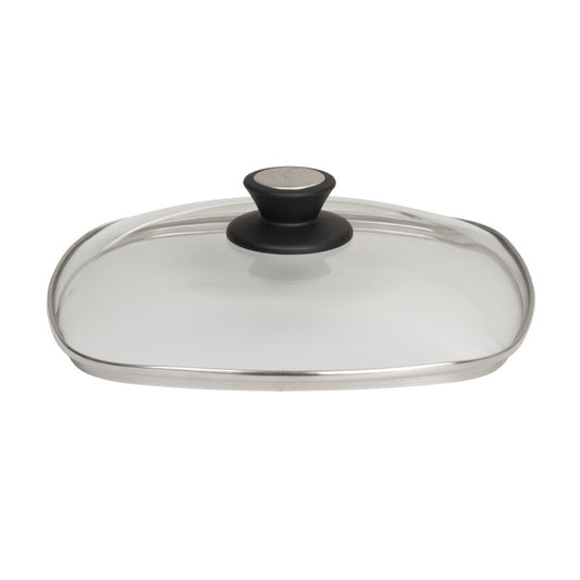 SKK Square Glass Lid with Stainless Steel Rim - 26cm
