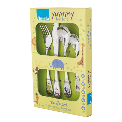 Safari 4 Piece Children's Cutlery Set by Amefa